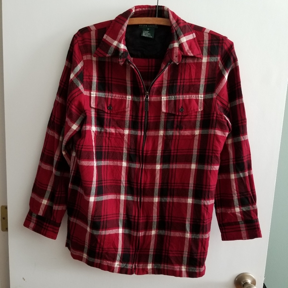Womens Lauren By Ralph Lauren 100% New Wool Plaid Zip Shirt Jacket / … - Picture 2 of 5